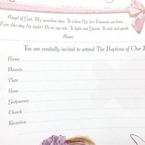 SF Imports My Baptism Girls Themed Invitations Religious Party Supplies 8 Count - Picture 3 of 3